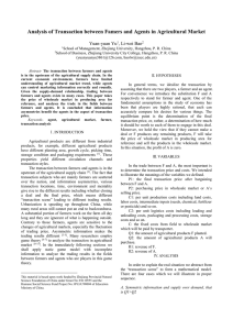 Analysis of Transaction between Famers and Agents in Agricultural Market