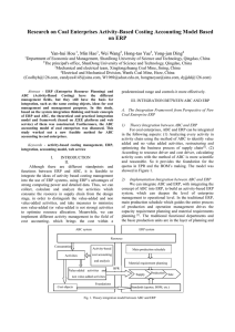 Research on Coal Enterprises Activity-Based Costing Accounting Model Based on ERP