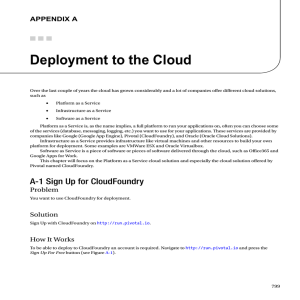 Deployment to the Cloud Appendix A