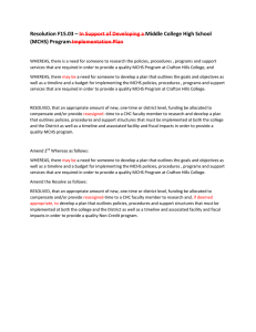 Resolution F15.03 – Middle College High School (MCHS) Program