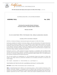 ASSEMBLY BILL No. 2352 LEGISLATIVE COUNSELʹS DIGEST Introduced by Assembly Member Rodriguez 