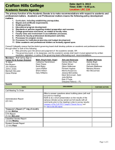 Crafton Hills College Academic Senate Agenda Date: April 3, 2013
