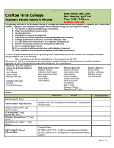 Crafton Hills College Academic Senate Agenda &amp; Minutes Date: March 26th, 2014