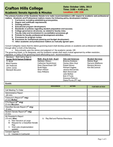 Crafton Hills College Academic Senate Agenda &amp; Minutes Date: October 16th, 2013