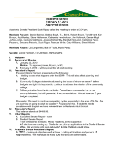Academic Senate February 17, 2010 Approved Minutes