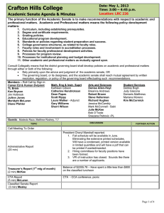 Crafton Hills College Academic Senate Agenda &amp; Minutes Date: May 1, 2013