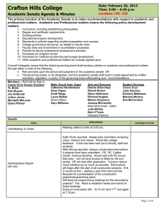 Crafton Hills College Academic Senate Agenda &amp; Minutes Date: February 20, 2013