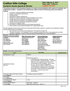 Crafton Hills College Academic Senate Agenda &amp; Minutes Date: February 6, 2013