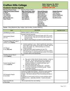 Crafton Hills College Academic Senate Agenda Date: January 16, 2013