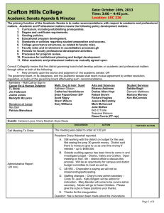 Crafton Hills College Academic Senate Agenda &amp; Minutes Date: October 16th, 2013