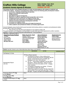 Crafton Hills College Academic Senate Agenda &amp; Minutes Date: October 2nd, 2013