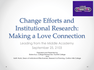 Change Efforts and Institutional Research: Making a Love Connection