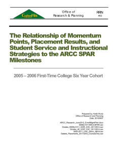 The Relationship of Momentum Points, Placement Results, and Student Service and Instructional