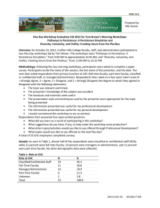 Flex Day Workshop Evaluation Fall 2012 for Tom Brown’s Morning... Pathways to Persistence: A Persistence Simulation and RRN 553 Riki Garvin