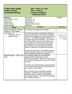 Crafton Hills College  Crafton Council Committee Minutes