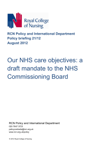 Our NHS care objectives: a draft mandate to the NHS Commissioning Board