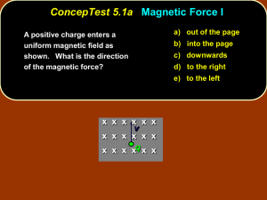 ConcepTest 5.1a Magnetic Force I
