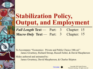 Stabilization Policy, Output, and Employment Full Length Macro Only