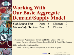 Working With Our Basic Aggregate Demand/Supply Model Full Length