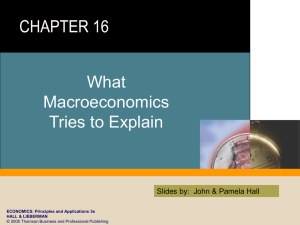 What Macroeconomics Tries to Explain Slides by:  John &amp; Pamela Hall