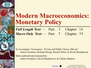 Modern Macroeconomics: Monetary Policy Full Length Macro Only
