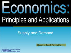 Supply and Demand Slides by:  John &amp; Pamela Hall