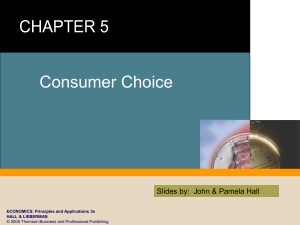 Consumer Choice Slides by:  John &amp; Pamela Hall HALL &amp; LIEBERMAN