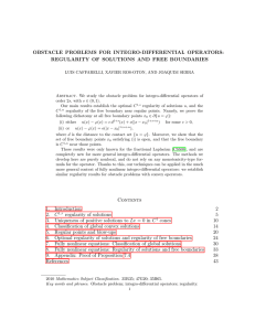 OBSTACLE PROBLEMS FOR INTEGRO-DIFFERENTIAL OPERATORS: REGULARITY OF SOLUTIONS AND FREE BOUNDARIES