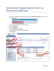 Quick Guide: Registering for Class via Enrollment/Add Class