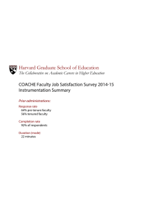 Harvard Graduate School of Education  COACHE Faculty Job Satisfaction Survey 2014-15