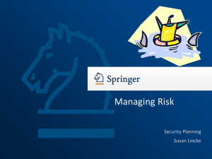 Managing Risk Security Planning Susan Lincke