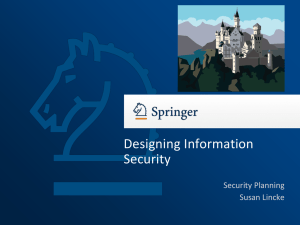 Designing Information Security Security Planning Susan Lincke