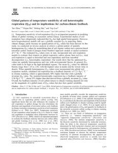 Global pattern of temperature sensitivity of soil heterotrophic respiration (Q