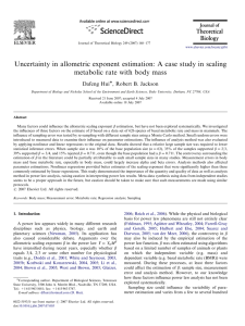 Uncertainty in allometric exponent estimation: A case study in scaling