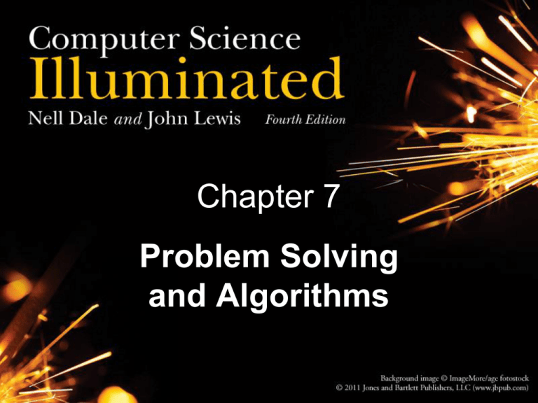 chapter 7 problem solving and algorithms