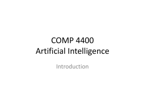 COMP 4400 Artificial Intelligence Introduction