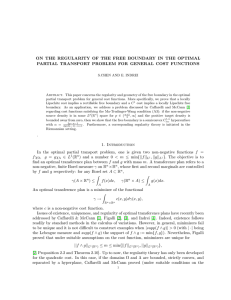 ON THE REGULARITY OF THE FREE BOUNDARY IN THE OPTIMAL