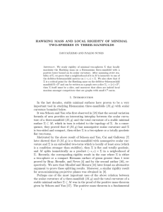 HAWKING MASS AND LOCAL RIGIDITY OF MINIMAL TWO-SPHERES IN THREE-MANIFOLDS