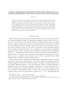 OPTIMAL PORTFOLIO-CONSUMPTION WITH HABIT FORMATION AND