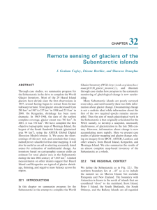 32 Remote sensing of glaciers of the Subantarctic islands CHAPTER