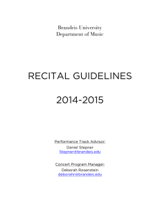 RECITAL GUIDELINES  2014-2015 Brandeis University