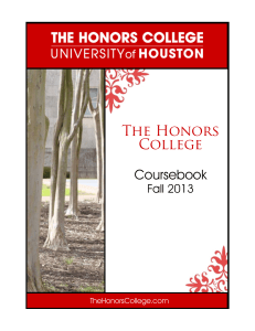The Honors College Coursebook Fall 2013