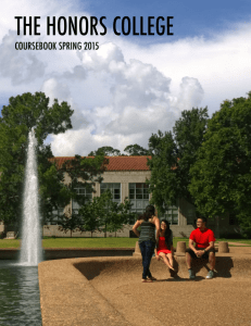 THE HONORS COLLEGE COURSEBOOK SPRING 2015