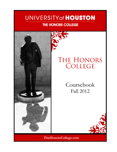 The Honors College Coursebook Fall 2012