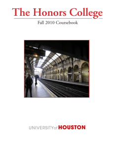 The Honors College outside front Fall 2010 Coursebook