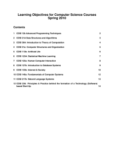 Learning Objectives for Computer Science Courses Spring 2010 Contents