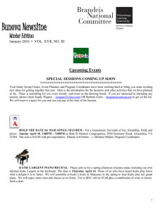 Bunova Newsline  Winter Edition Upcoming Events