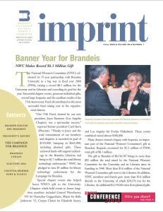 T Banner Year for Brandeis