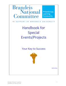 Handbook for  Special  Events/Projects 