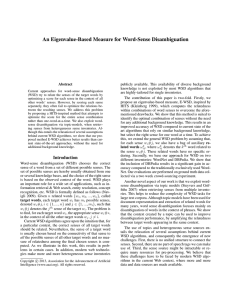 An Eigenvalue-Based Measure for Word-Sense Disambiguation